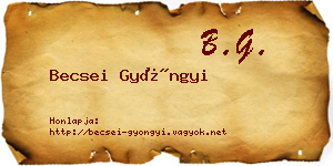 Becsei Gyöngyi névjegykártya
